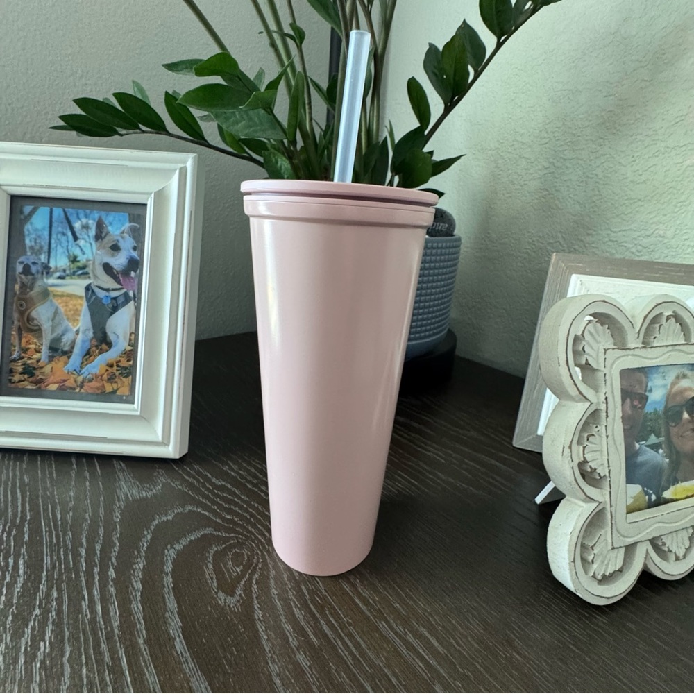 Pink Stainless Steel Tumbler with Reusable Straw - 22 oz Room Essentials